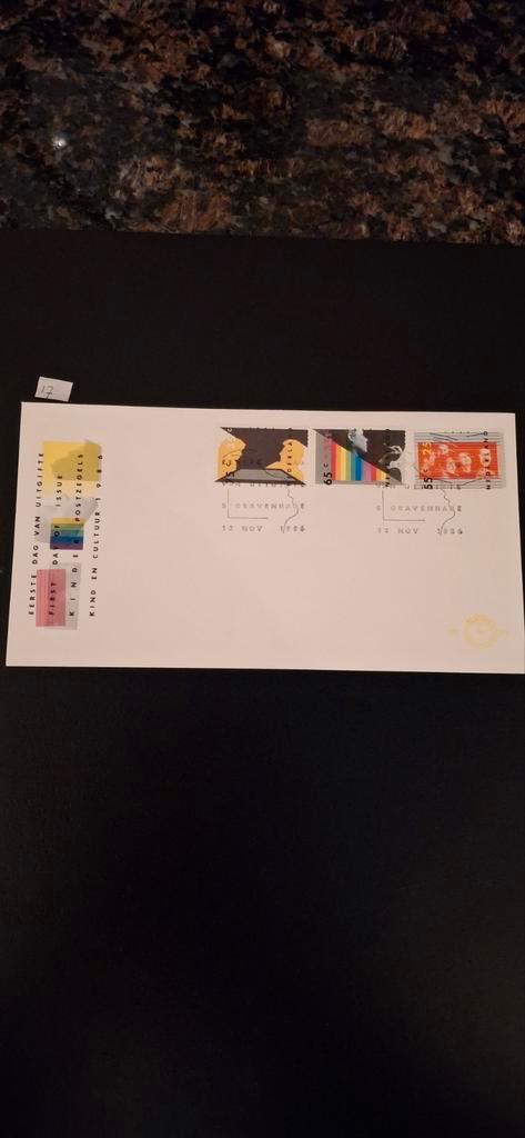 Postzegels op envelop - Eerste Dag Uitgifte 1986, Postzegels en Munten, Postzegels | Eerstedagenveloppen, Beschreven, Nederland