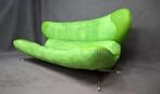 groene alcantara 3-zitsbank of sofa van TopForm, Huis en Inrichting, Metaal, Rechte bank, 75 tot 100 cm, Zo goed als nieuw