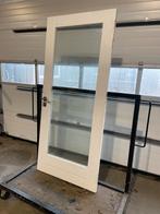 2 Hardhouten deur met glas afmetingen zie omschrijving, Ophalen, Gebruikt, 80 tot 100 cm, 200 tot 215 cm