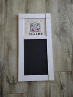 Prachtig wit houten memobord, krijtbord Sea Life. Zee bord., Onb, Ophalen of Verzenden, Onb, Krijtbord