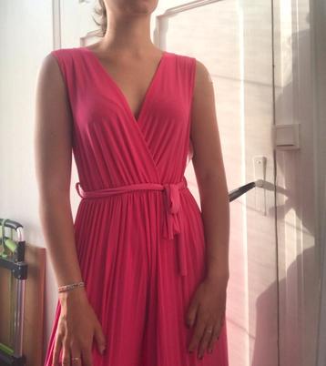 Feversave plissé jumpsuit roze met mooie ceintuur maat M beschikbaar voor biedingen
