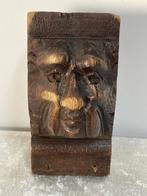 Oude Houten Console Man, Antiek en Kunst, Ophalen of Verzenden