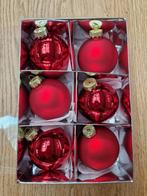 3: 6 glazen kerstballen 3x mat en 3 x glanzend ZGAN, Ophalen of Verzenden, Zo goed als nieuw