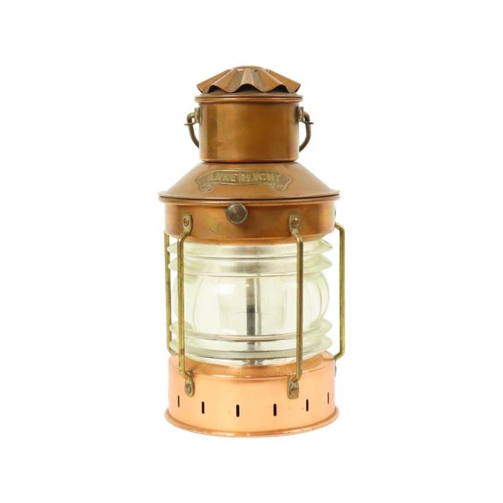 Kleine Scheepslamp Ankerlicht Nautisch Olielamp Rood Koper, Verzamelen, Scheepvaart, Gebruikt, Gebruiksvoorwerp, Motorboot of Zeilboot