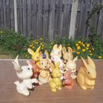 11 vintage haasjes / konijntjes rubber piep pop, Ophalen