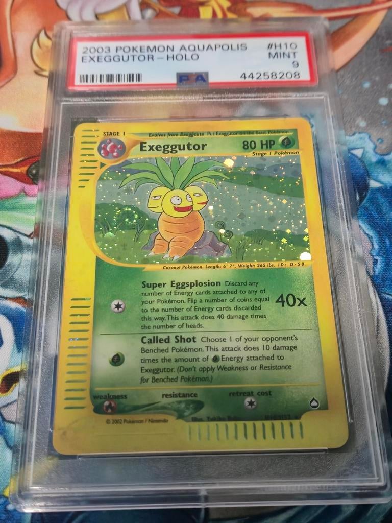 Exeggutor H10 Aquapolis 2003 PSA 9 met swirl, Ophalen of Verzenden, Zo goed als nieuw, Losse kaart, Foil