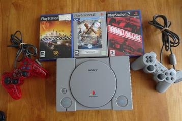 SONY PLAYSTATION 1 SCPH 9002 & 3 spellen o.a. Need fot Speed beschikbaar voor biedingen