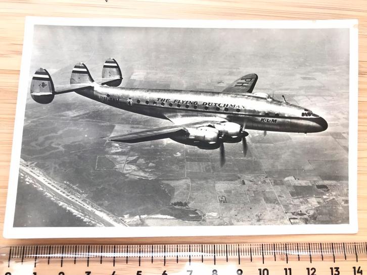 Lockheed Constellation KLM Vliegtuig Ansichtkaart Luchtvaart, Verzamelen, Luchtvaart en Vliegtuigspotten, Zo goed als nieuw, Kaart, Foto of Prent