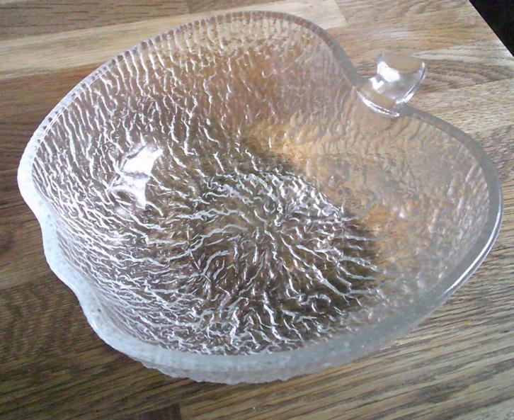 Jaren 70 appelschaal glazen appelvorm schaal, Antiek en Kunst, Curiosa en Brocante, Ophalen of Verzenden