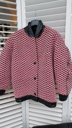 Vintage korte jas gewatteerde met leer roze mt, Verzenden, Zo goed als nieuw, Roze