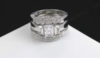 Marquise 18K witgouden 3 ringen set, Nieuw, Ophalen of Verzenden, Met edelsteen, Dame