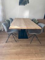 Grote eettafel ,boomstamtafel,eikenhout, Ophalen, Gebruikt, 100 tot 150 cm, Eikenhout