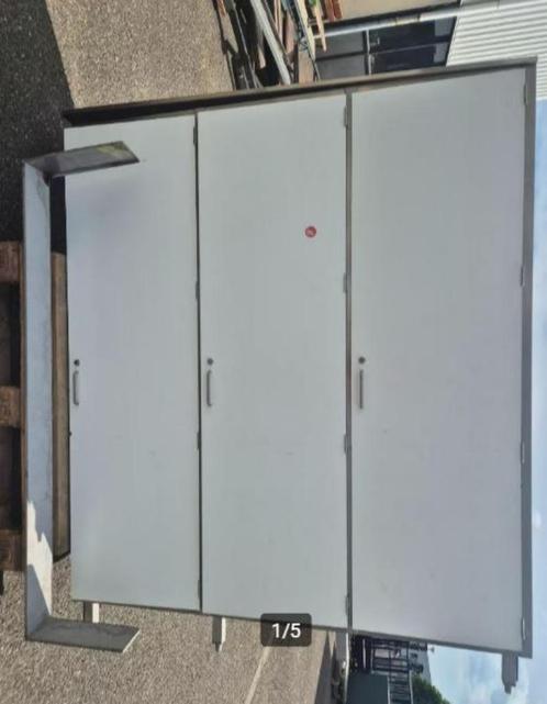 Trespa / RVS kast opbergkast werkkast ( 661 ), Huis en Inrichting, Kasten | Kledingkasten, Gebruikt, 25 tot 50 cm, Ophalen
