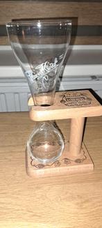 Pauwels Kwak Bierglas met Houten Standaard, Verzamelen, Biermerken, Ophalen