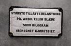 antiek gietijzeren aslast verkeersbord Noorwegen, Ophalen