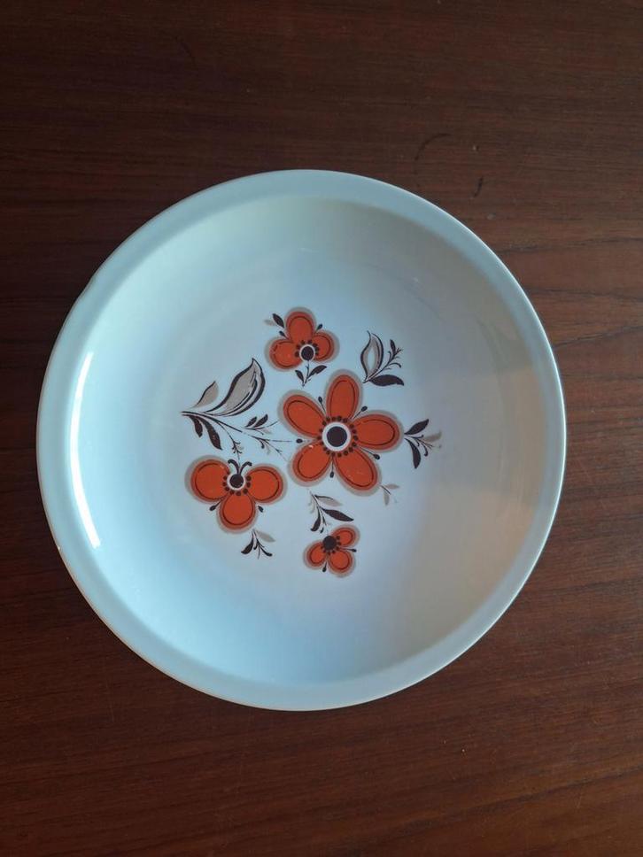 4 Vintage Arzberg Borden Retro Print, Huis en Inrichting, Keuken | Servies, Gebruikt, Bord(en), Overige stijlen, Porselein, Ophalen of Verzenden