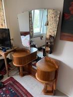 vintage kaptafel tambour ronde deurtjes, Ophalen, Gebruikt, 100 tot 150 cm, Vintage klassiek art deco