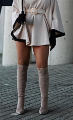 Suede Overknee Laarzen - Maat 38, Ophalen of Verzenden, Zo goed als nieuw, Beige, Hoge laarzen