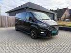 Ford Transit Custom L2H1 DC LIMITED,LEDER,AUTOMAAT,BPM VRIJ, Auto's, Ford, Zwart, Leder, Bedrijf, 170 pk