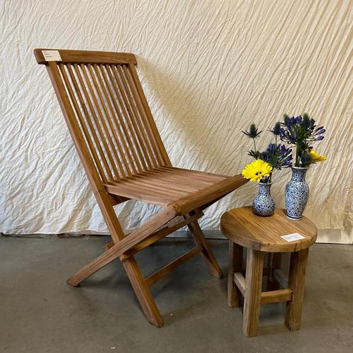 Tuinstoel - massief Teakhout - opklapbaar - Bij TTM Wonen, Tuin en Terras, Tuinstoelen, Nieuw, Teakhout, Inklapbaar, Ophalen of Verzenden