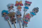 Set van 10 Lol Surprise cupcake traktatie prikkers, Ophalen of Verzenden, Nieuw, Versiering, Verjaardag