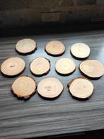 10 houten boomstam onderzetters, Ophalen of Verzenden, Glas of Kopje
