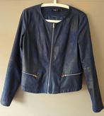 Dames jasje suede/leather look maat M, Kleding | Dames, Jasjes, Kostuums en Pakken, Maat 38/40 (M), Blauw, Ophalen of Verzenden