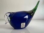 Vintage Zweeds Gränna Glasbruk Vogel Blauw Goud Art Glass, Antiek en Kunst, Ophalen of Verzenden