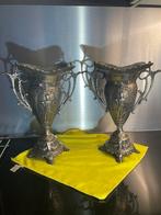 Beelden/Twee bronzen vazen zilver gepatineerd., Ophalen, Brons