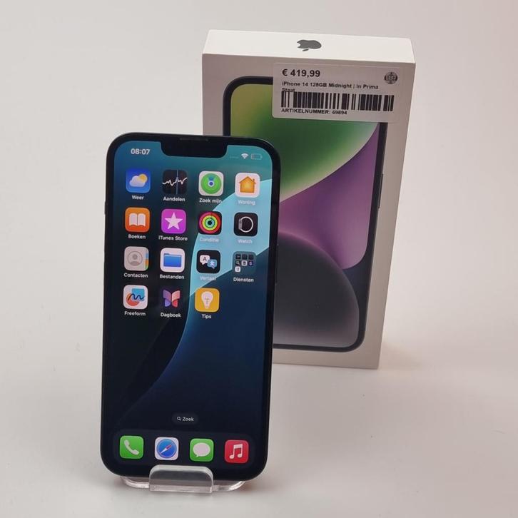 iPhone 14 128GB Midnight | In Prima Staat, Telecommunicatie, Mobiele telefoons | Apple iPhone, Gebruikt
