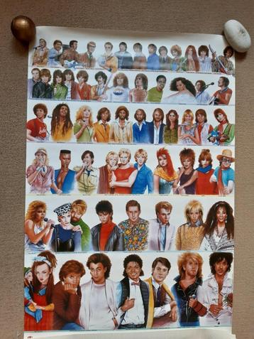 Poster met Pop-idols. beschikbaar voor biedingen