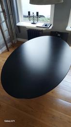 Aangeboden Zwarte Ovale Tulip tafel 179 x 111 cm, Huis en Inrichting, Tafels | Eettafels, Ophalen, Gebruikt, 100 tot 150 cm, Kunststof