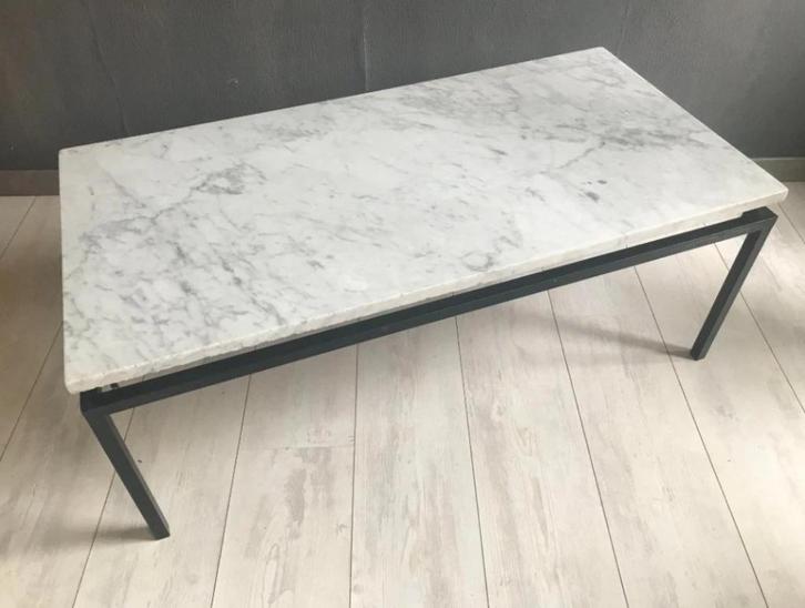 Vintage marmeren salontafel, Huis en Inrichting, Tafels | Salontafels, Zo goed als nieuw, Minder dan 50 cm, 50 tot 100 cm, 100 tot 150 cm