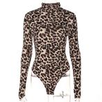 Luipaard bodysuit dames jumpsuit bodycon romper panter sexy, Maat 38/40 (M), Verzenden, Nieuw, Overige thema's