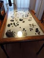 Vitrine tafel (eettafel met glasplaat en vitrine), Huis en Inrichting, Ophalen, Gebruikt, 50 tot 100 cm, 150 tot 200 cm