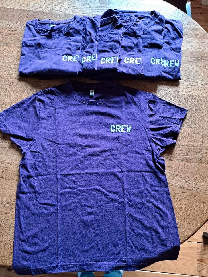 Carnaval shirts CREW 8 stuks, groep, diverse maten, Kleding | Dames, Carnavalskleding en Feestkleding, Zo goed als nieuw, Kleding