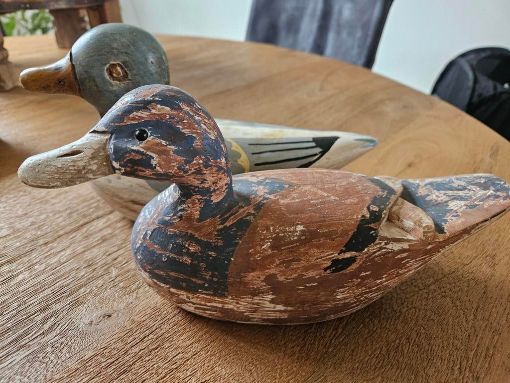 Houten lok Eenden Decoratie Set, Antiek en Kunst, Ophalen of Verzenden