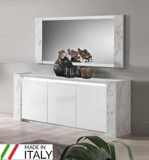 Dressoir Victoria hoogglans wit marmer 195 cm-SALE., Huis en Inrichting, Kasten | Dressoirs, Nieuw, 150 tot 200 cm, 25 tot 50 cm