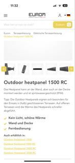 Eurom Heatpanel 1500 RC - Wand terrasverwarmer, Tuin en Terras, Nieuw, Waterbestendig, Wand, Ophalen