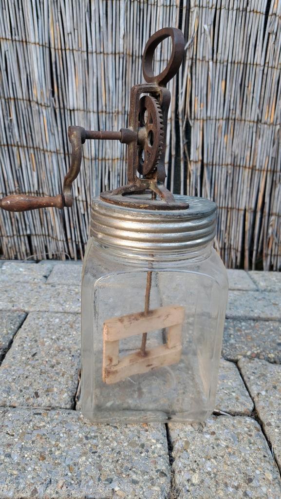 Antieke Boterkarn / boterklopper met Handvat, Antiek en Kunst, Curiosa en Brocante, Ophalen of Verzenden