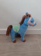 Knuffel Hema paard blauw zadel K4210, Ophalen of Verzenden, Zo goed als nieuw