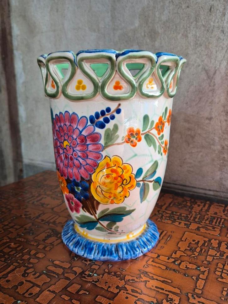 Vintage Aardewerk BloemenVaas Decor Grisanta Made in Holland, Antiek en Kunst, Antiek | Keramiek en Aardewerk, Ophalen of Verzenden