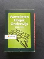 Wetteksten Hoger Onderwijs 2022-2023, Boeken, Studieboeken en Cursussen, Ophalen of Verzenden, Zo goed als nieuw, HBO