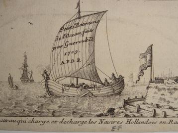 gravure boot grote oceaan, P.J. Gueroult du Pas, 1709 beschikbaar voor biedingen