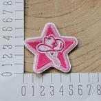 Strijk embleem applicatie Patch Roze ster met cowboyhoed, D, Nieuw, Ophalen of Verzenden, D
