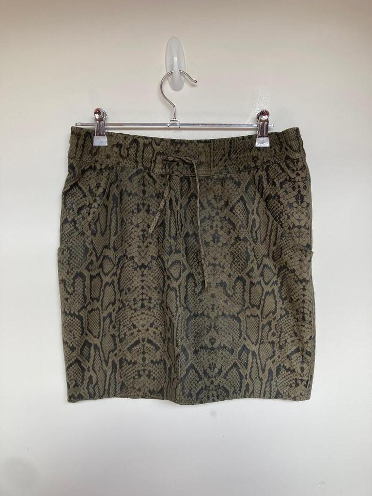 Goosecraft Anouk mini skirt slangenprint xs leer, Kleding | Dames, Rokken, Zo goed als nieuw, Maat 34 (XS) of kleiner, Groen, Boven de knie