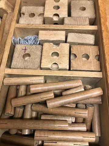 Houten Bouwblokken Set - Vintage Speelgoed beschikbaar voor biedingen