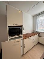 Keuken met eiken aanrechtblad, Huis en Inrichting, Gebruikt, Wit, Enkelwandige keuken, Ophalen of Verzenden
