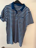 Herenpolo blauw wit gestreept L, Ophalen of Verzenden, Zo goed als nieuw, Maat 52/54 (L), Blauw
