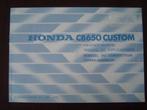 Honda CB650 Custom 1979 motorcycle owner's manual CB 650, Motoren, Ophalen of Verzenden, Honda
